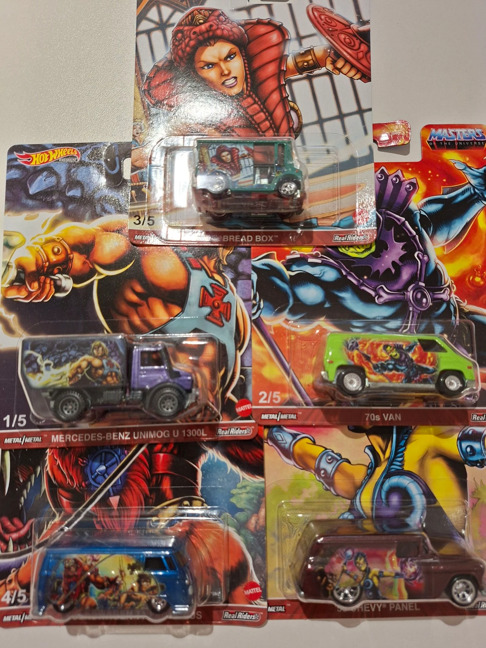 Hot Wheels Master of the Universe compleet set 5 stuks